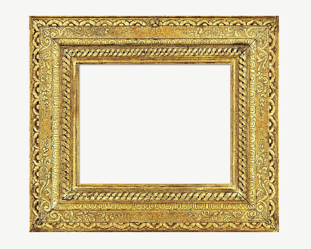 Vintage gold frame collage element psd. Remixed by rawpixel.