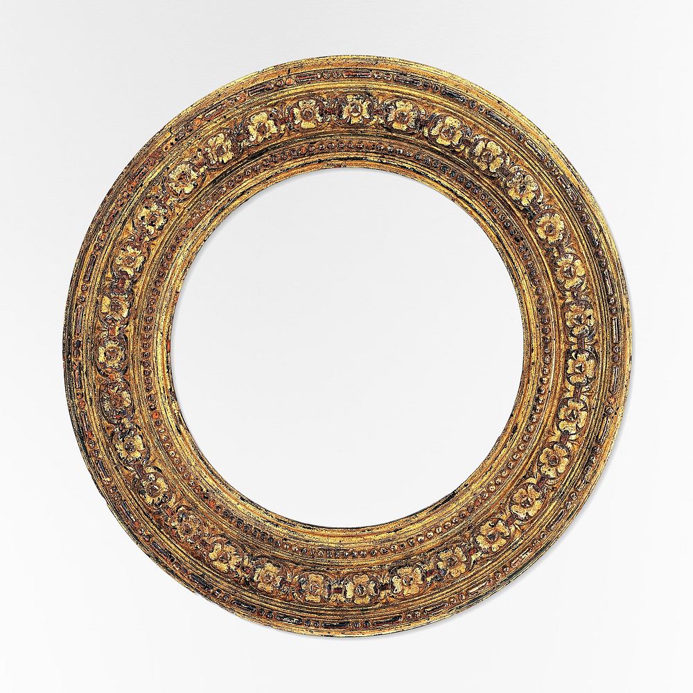 Tondo frame (1520&ndash;1540) golden carved wood. Original public domain image from The MET Museum. Digitally enhanced by…