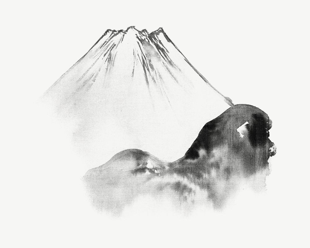 Mount Fuji, vintage Japanese illustration psd by Kawanabe Kyosai. Remixed by rawpixel.