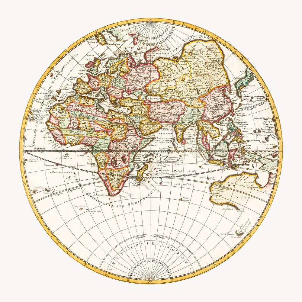 Map of the World, vintage illustration by Karel Allard. Remixed by rawpixel.