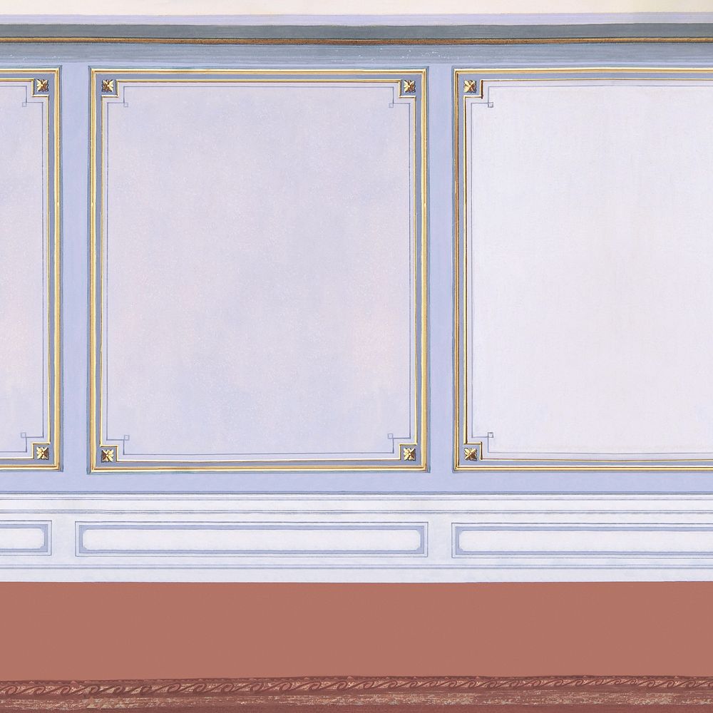 Vintage wall paneling background, 19th century interior painting. Remixed by rawpixel.