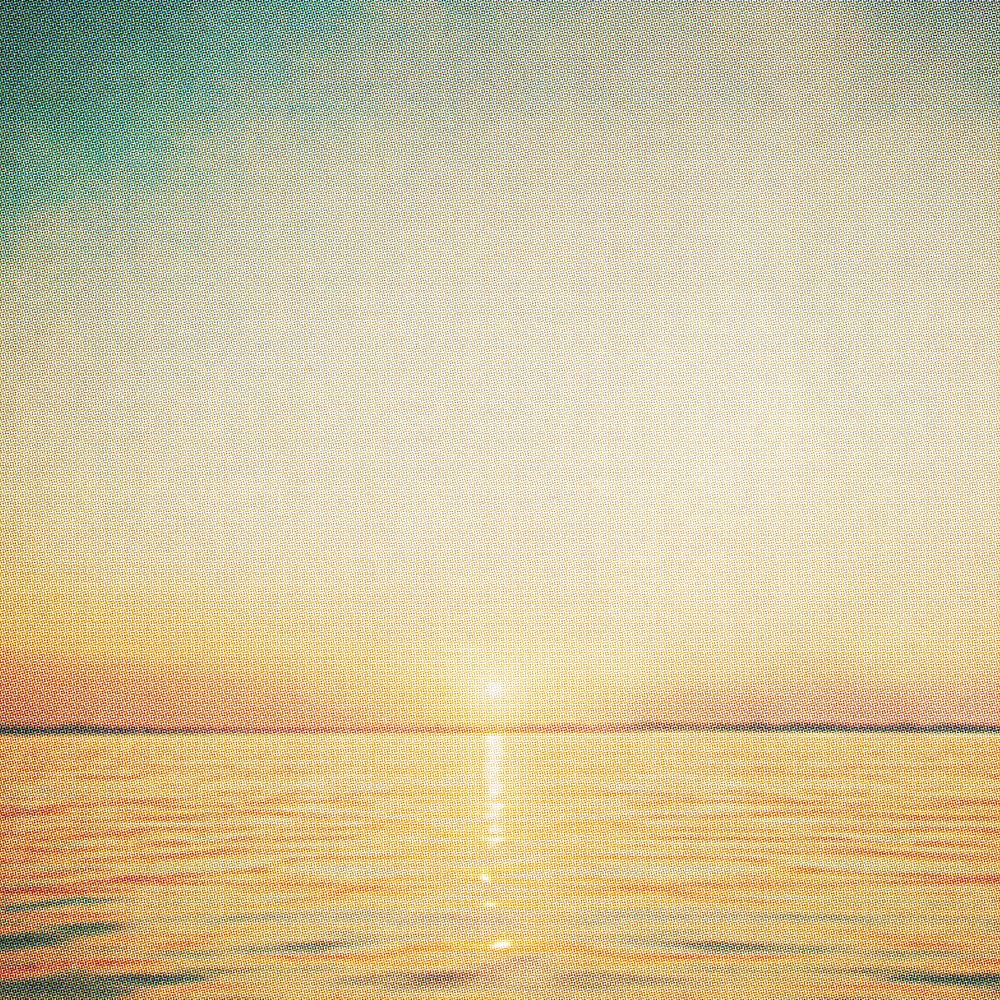 Summer sunset ocean background, vintage illustration. Remixed by rawpixel.