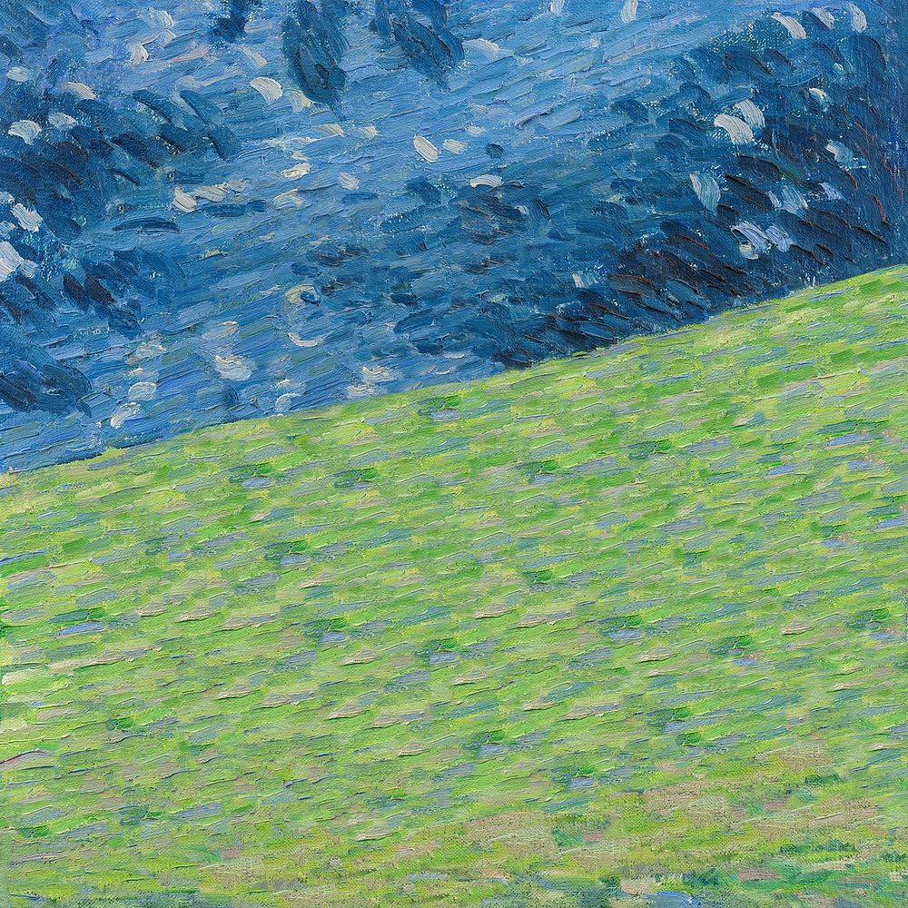 Blue oil painting background, green border by Alexej von Jawlensky. Remixed by rawpixel.