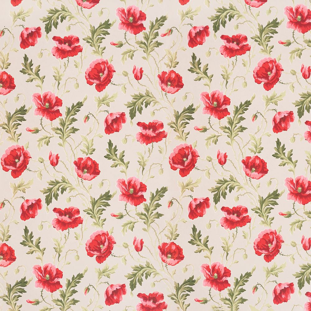 Pink flower patterned background, vintage illustration by William H. Gledhill. Remixed by rawpixel.