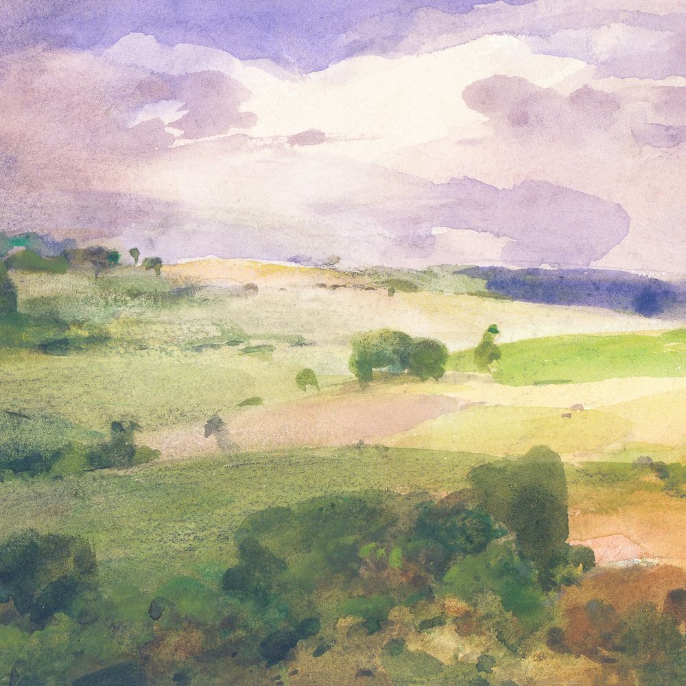 The Maryland Fields background, vintage painting by William Henry Holmes. Remixed by rawpixel.