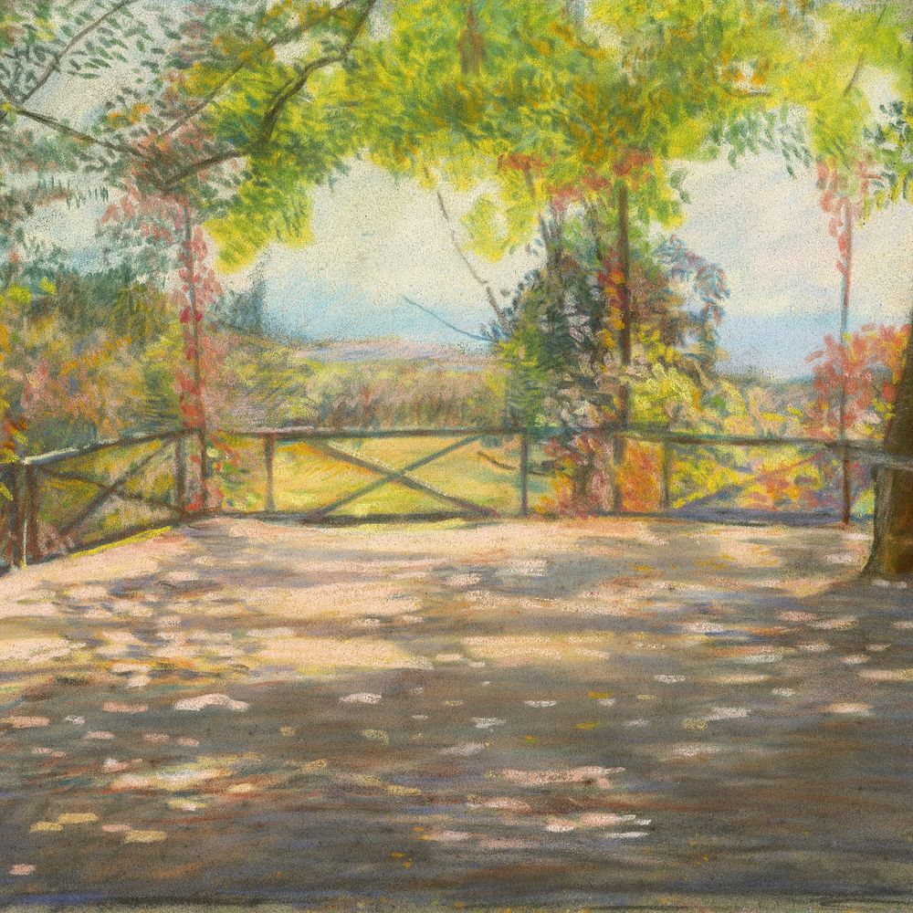 Vintage park background, vintage nature painting by Laszlo Mednyanszky. Remixed by rawpixel.