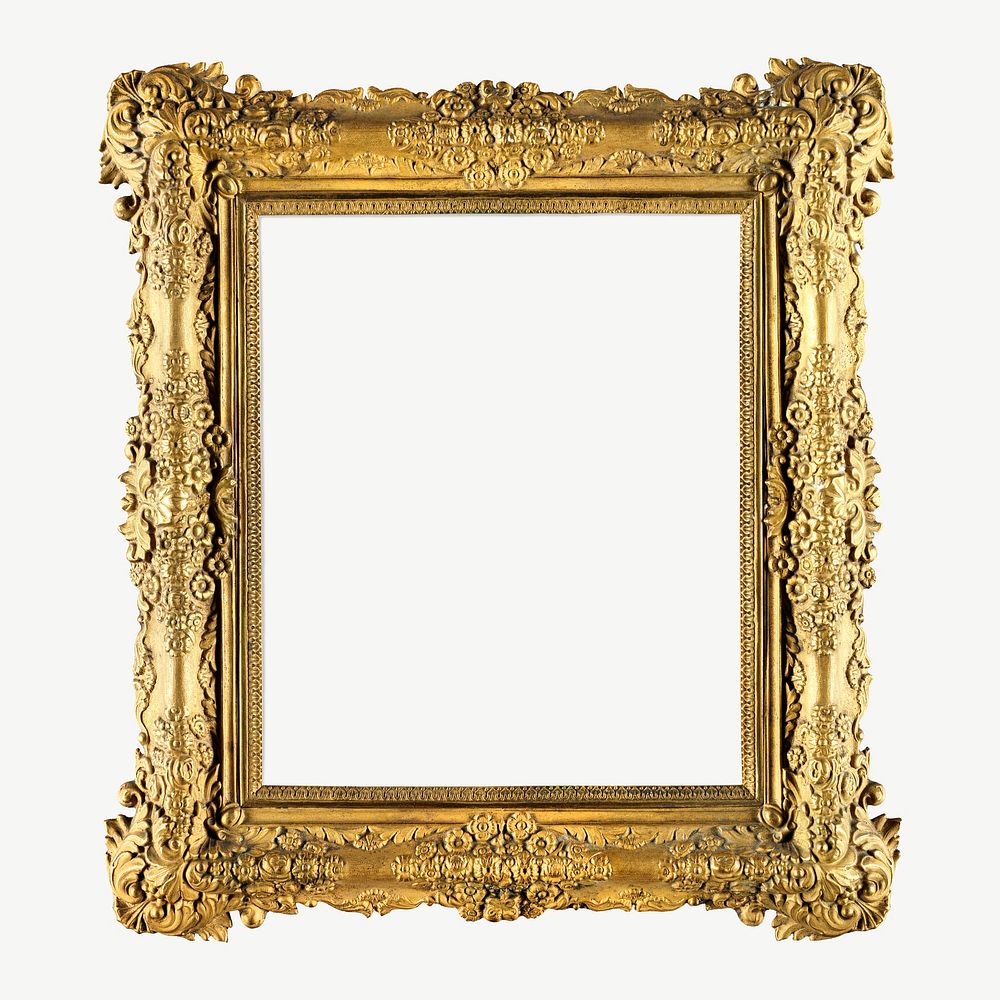 Vintage gold frame collage element psd. Remixed by rawpixel.