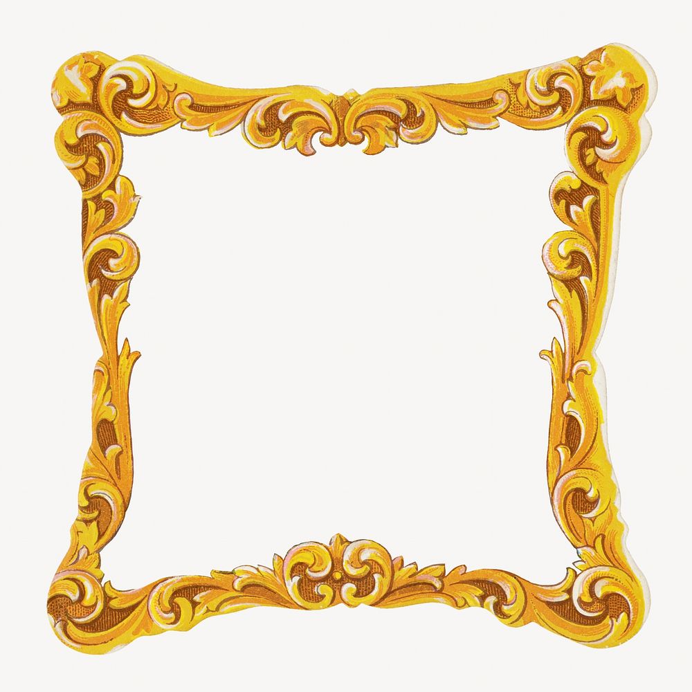 Gold vintage frame, ornate design with blank space. Remixed by rawpixel.