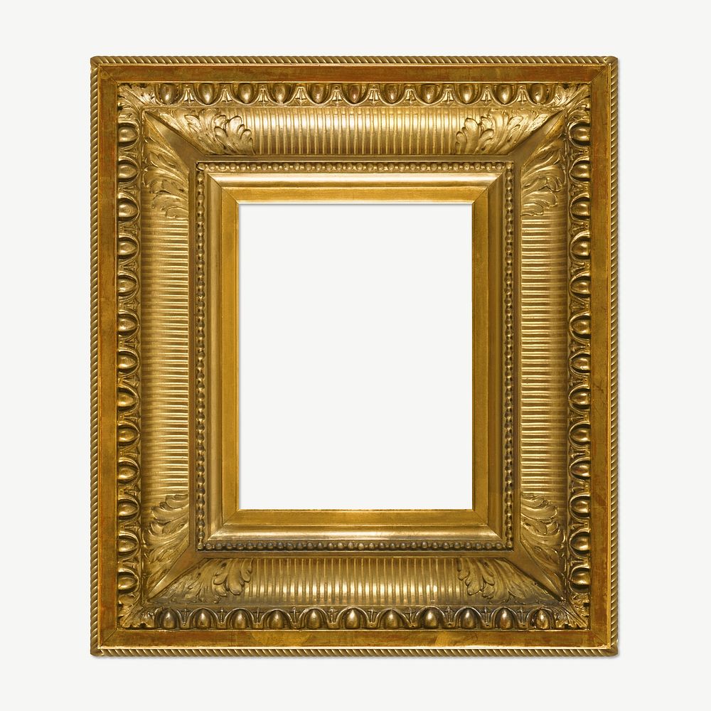 Vintage gold frame collage element psd. Remixed by rawpixel.