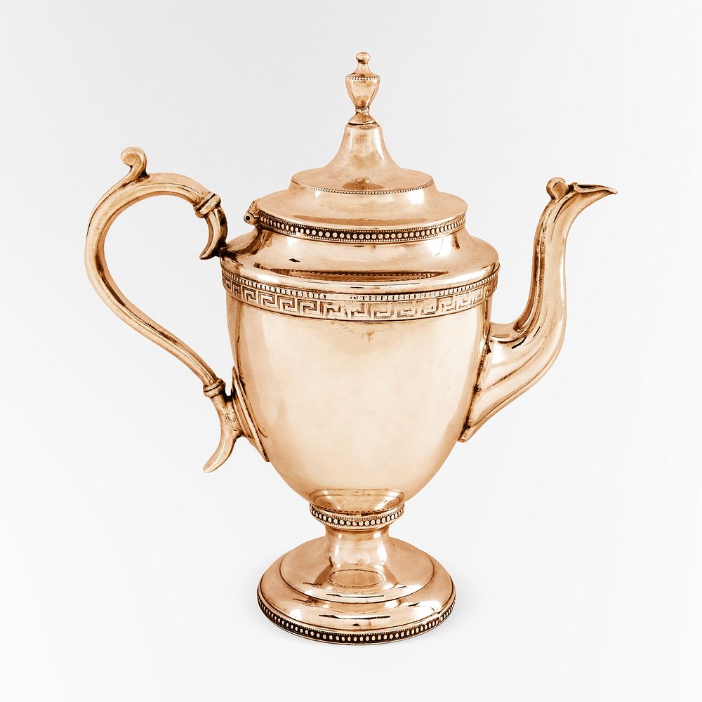 Rose gold teapot, vintage kitchenware image. Remixed by rawpixel.