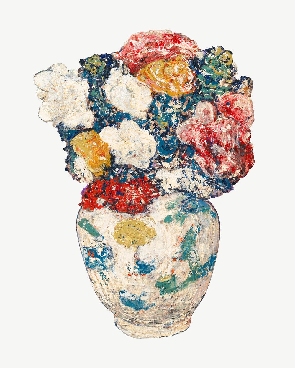 Vintage flower vase, botanical illustration by Henry Golden Dearth. Remixed by rawpixel.