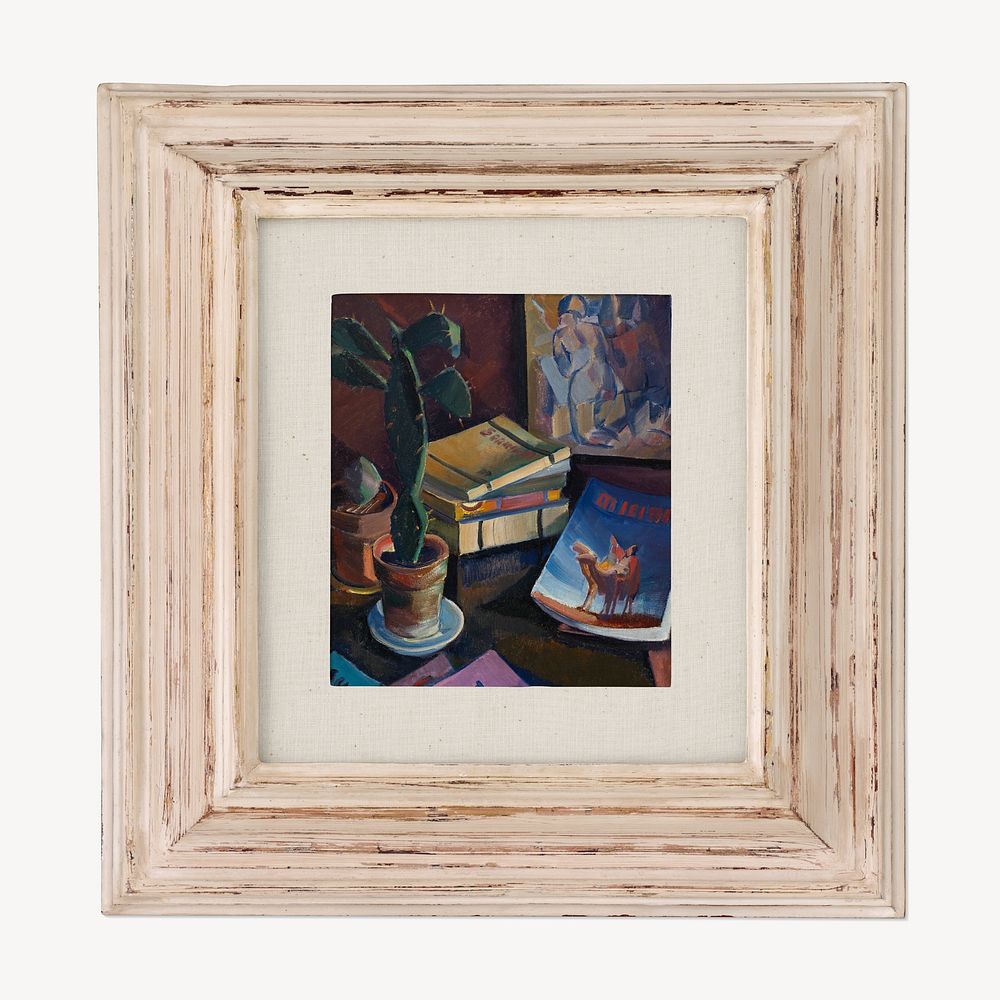 Wooden photo frame, vintage design with Ilmari Aalto's painting. Remixed by rawpixel.