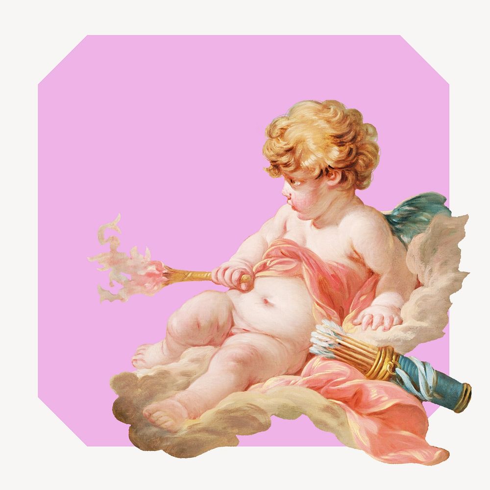 Cute cupid border frame illustration. Remixed by rawpixel.
