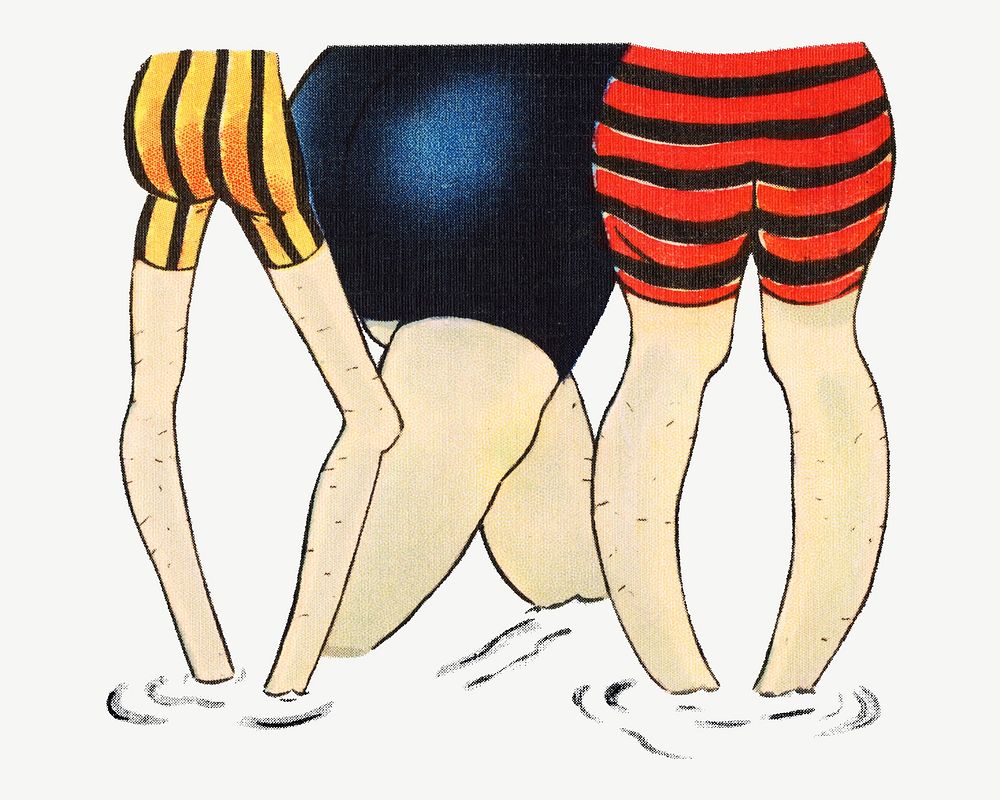 Men's legs, vintage cartoon illustration psd. Remixed by rawpixel.