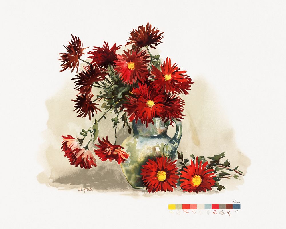 Chrysanthemums (1861&ndash;1897), vintage flower illustration by Louise Blogett Field. Original public domain image from…