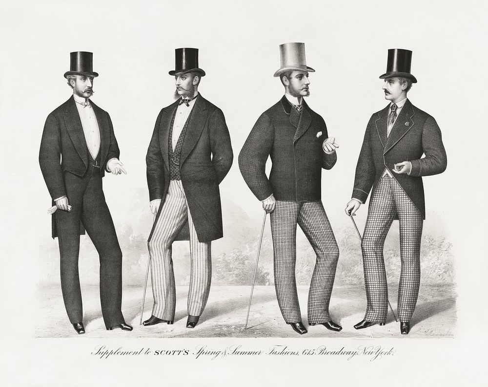 Supplement to Scott's spring & summer fashions (1897), vintage men's apparel illustration. Original public domain image from…