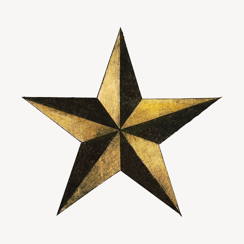 Five-pointed star, vintage illustration. Remixed by rawpixel.