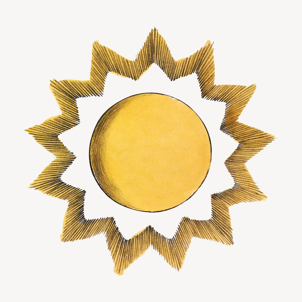 Beaming sun, celestial illustration. Remixed by rawpixel.