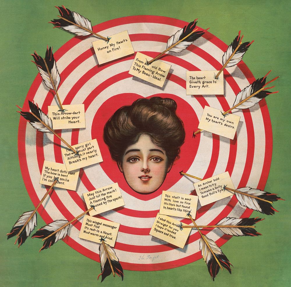 The target (1907), vintage woman illustration. Original public domain image from the Library of Congress. Digitally enhanced…