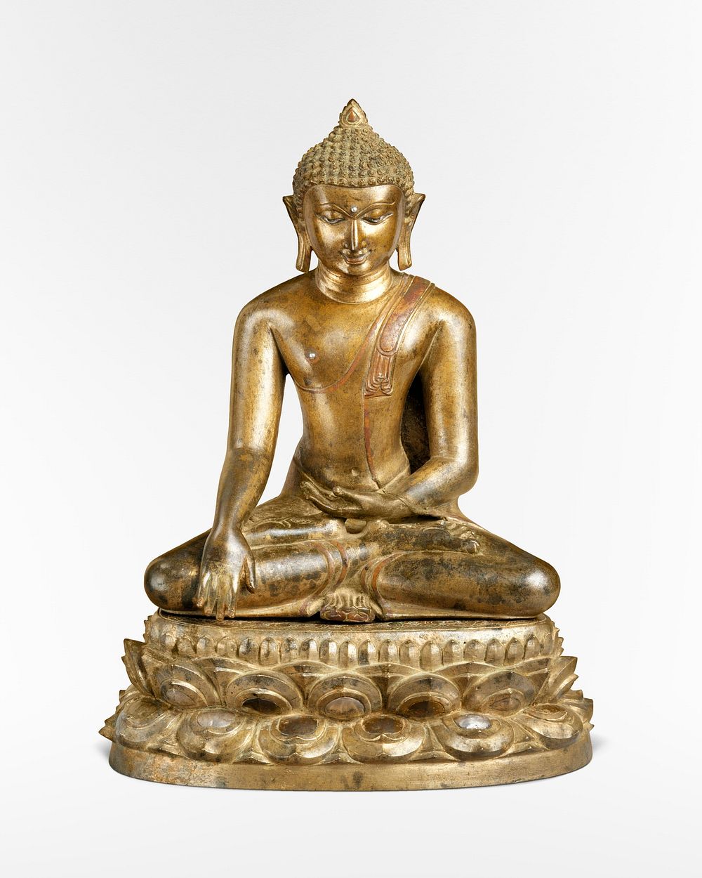 Seated Buddha with Double-Lotus Base (late 11th century). Original public domain image from The MET Museum. Digitally…