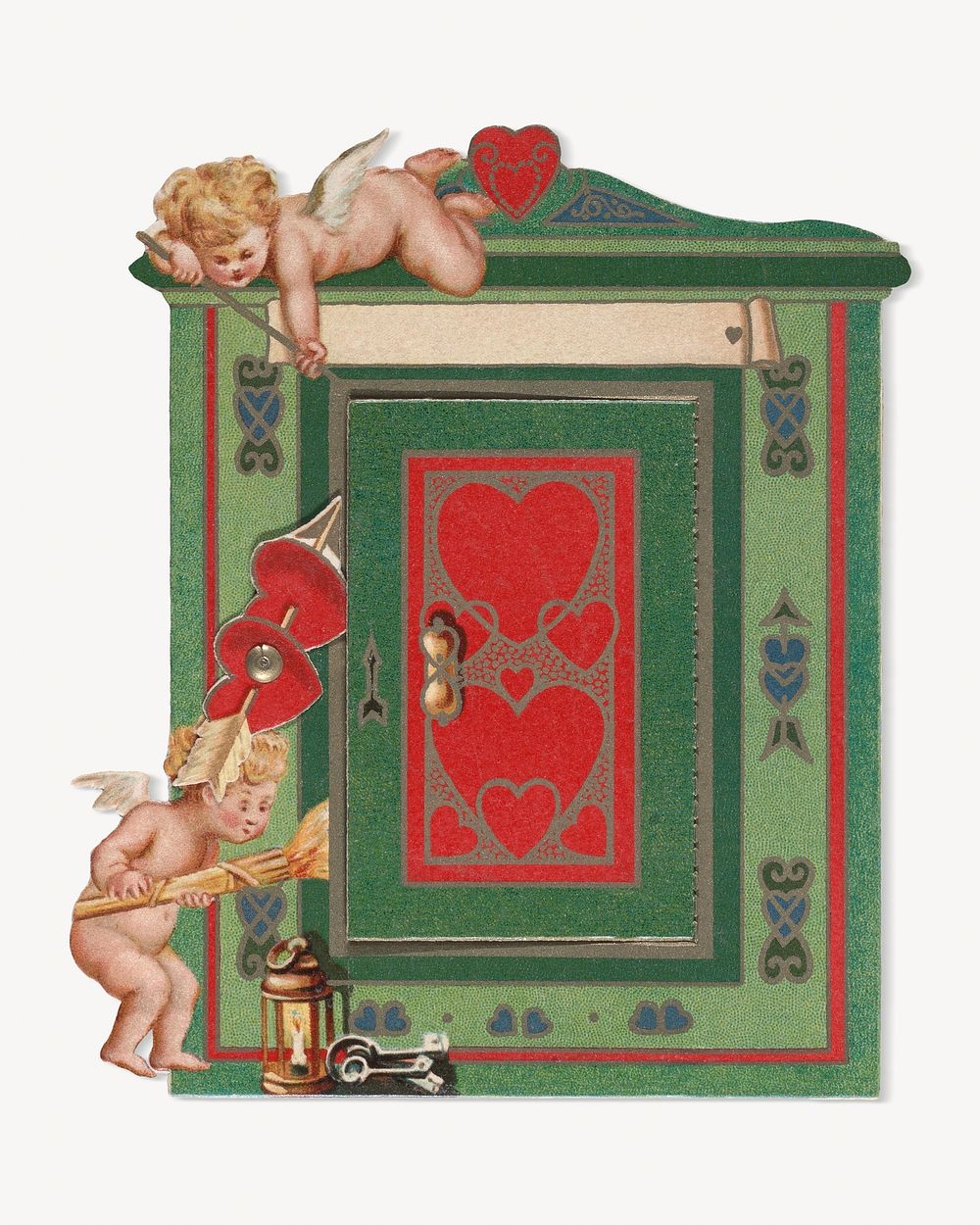 Valentine - Mechanical, Cupids with safe and money, vintage illustration. Remixed by rawpixel.