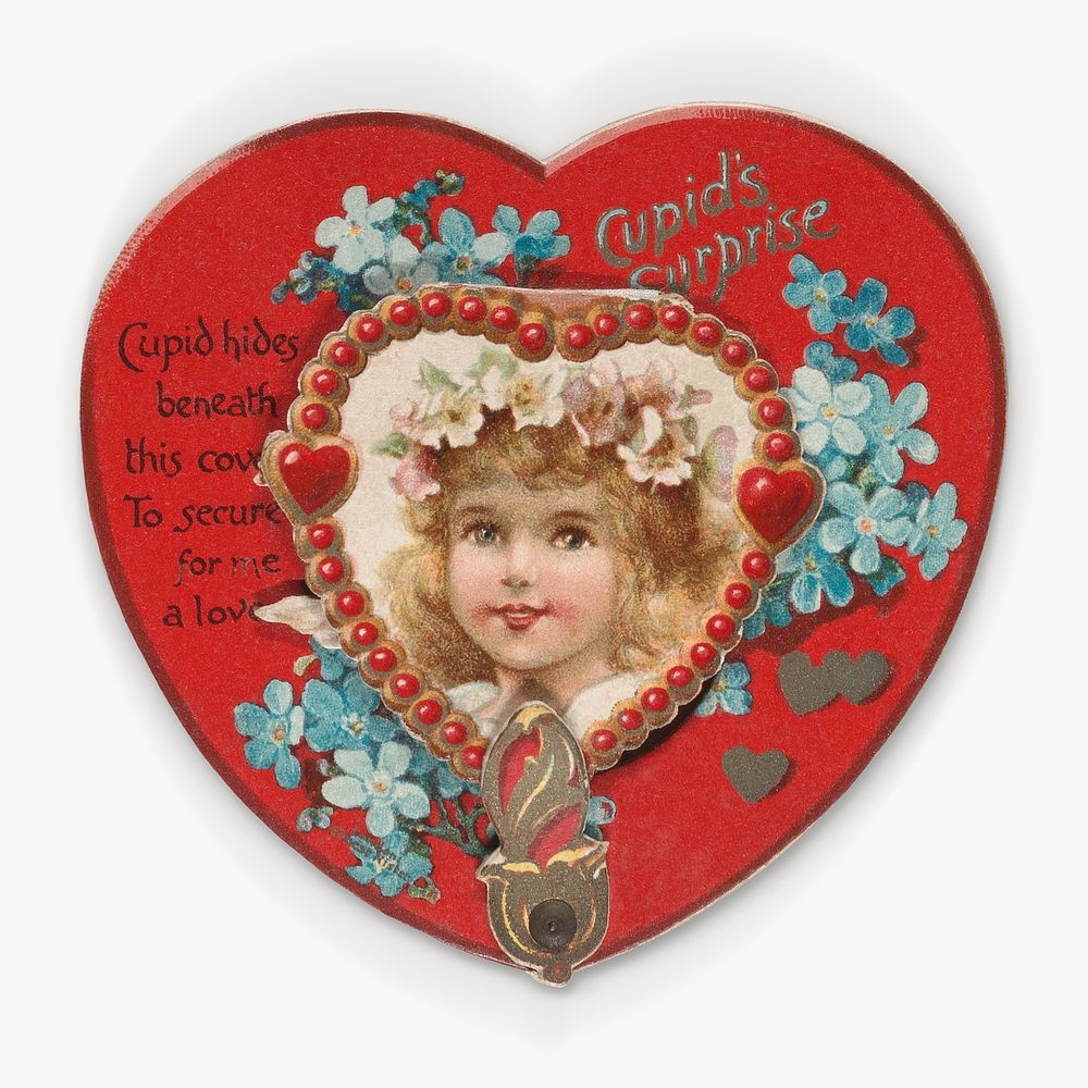 Valentine - Mechanical - Heart opens to reveal Cupid (1875). Original public domain image from The MET Museum. Digitally…