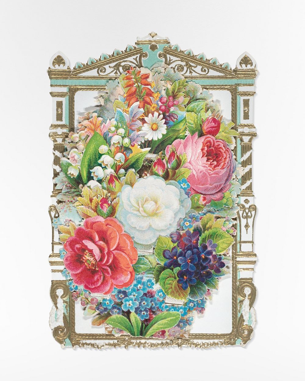 Valentine - Mechanical -- armoire, family, flowers (1875). Original public domain image from The MET Museum. Digitally…