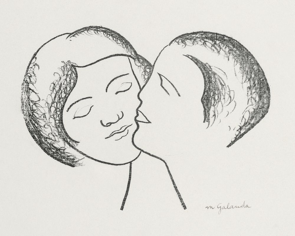 Lovers iii. (1926) by Mikulas Galanda. Original public domain image from Web umenia. Digitally enhanced by rawpixel.