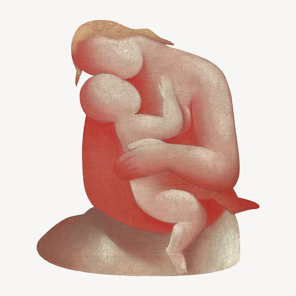 Mother (pink madonna), abstract illustration by Mikulas Galanda. Remixed by rawpixel.