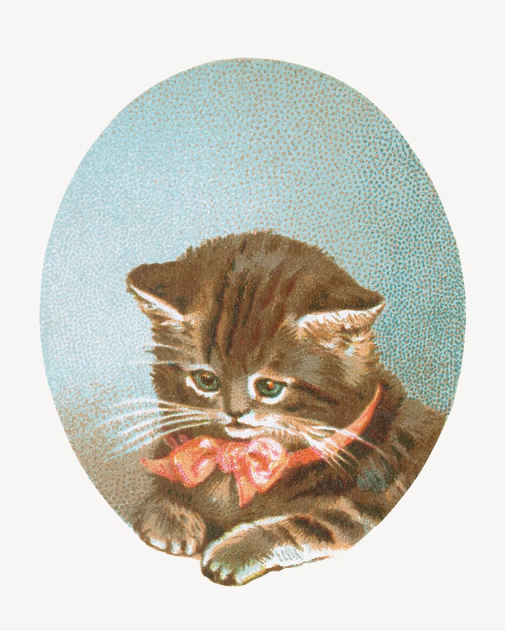 Cute little kitten, vintage cat illustration. Remixed by rawpixel.