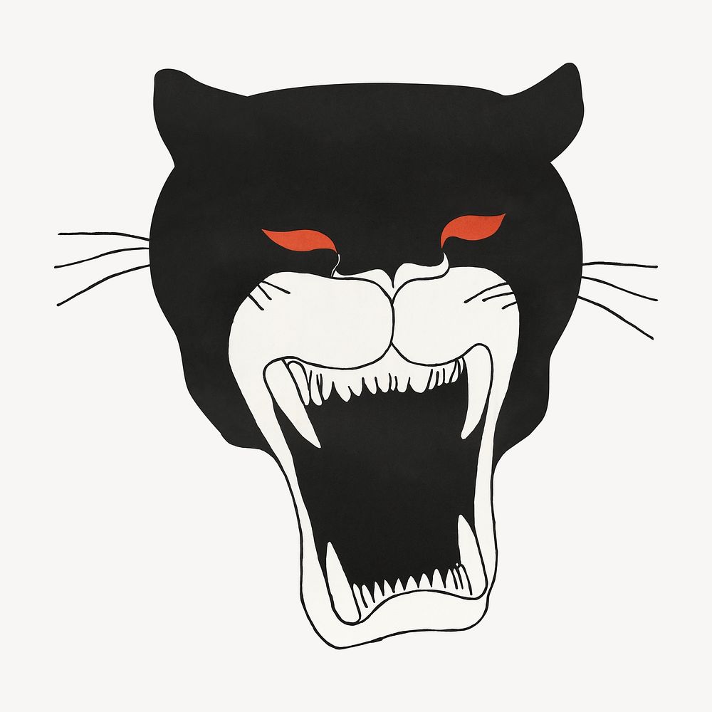 Vintage black panther illustration. Remixed by rawpixel. 