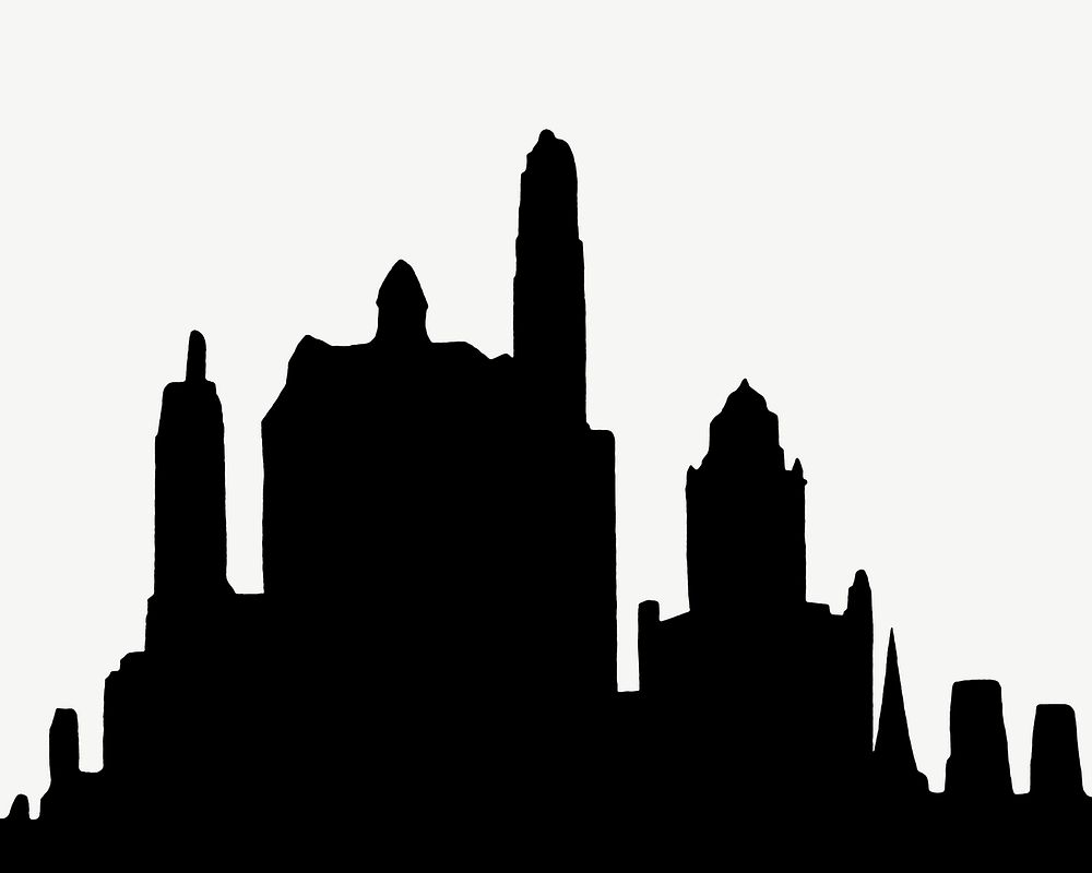 Silhouette buildings border psd. Remixed by rawpixel. 