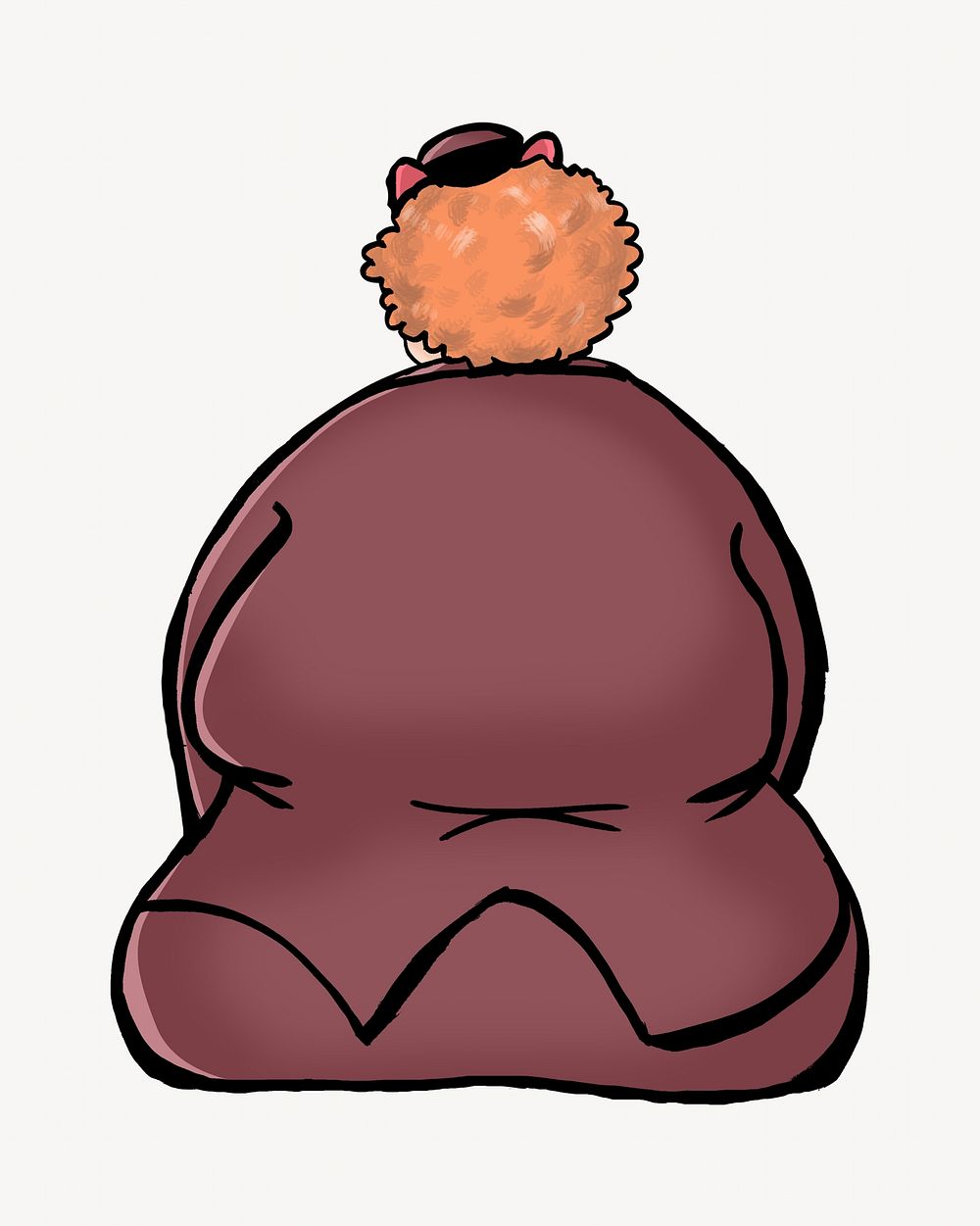 Vintage plus size woman sitting rear view character illustration. Remixed by rawpixel. 