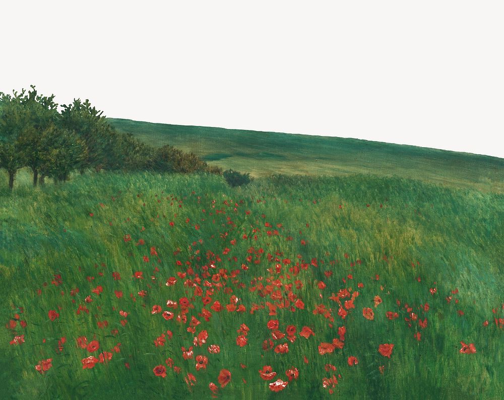 Flower field illustration. Remixed by rawpixel. 
