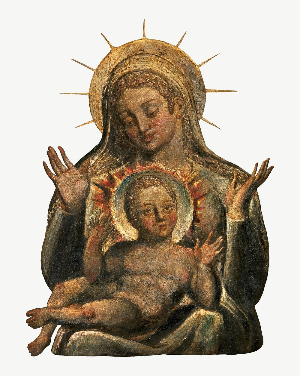 Virgin and Child, vintage illustration psd. Remixed by rawpixel. 