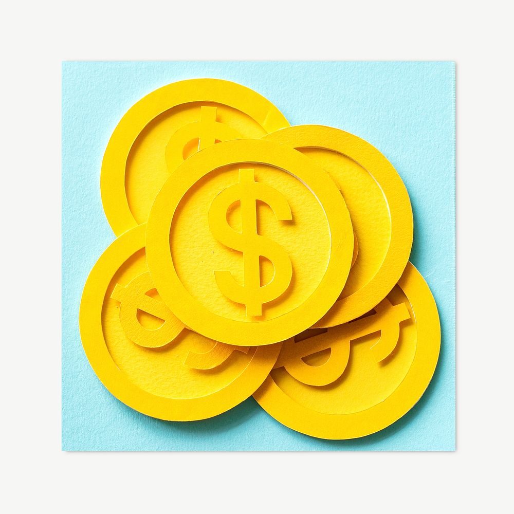 Dollar coins image graphic psd