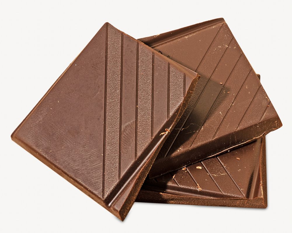 Dark chocolate bar, isolated design
