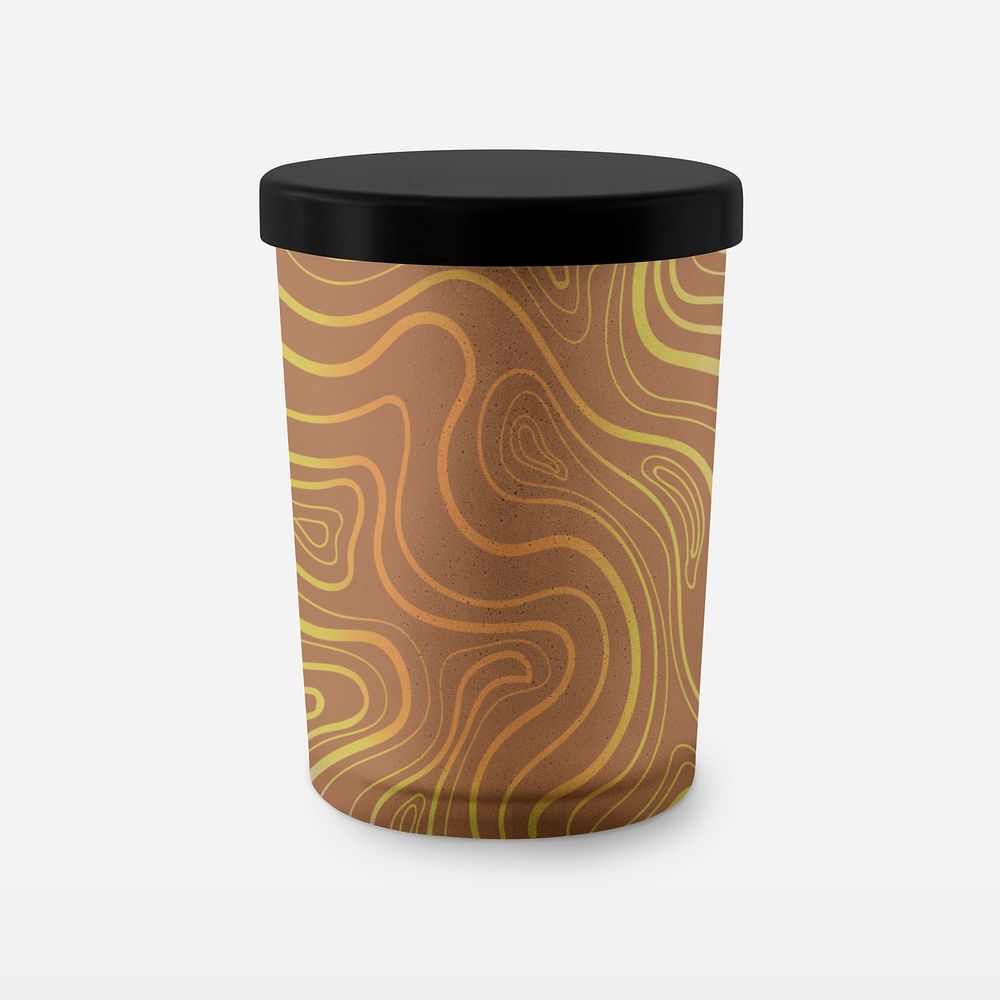 Brown candle vessel black lid Free PSD Mockup rawpixel