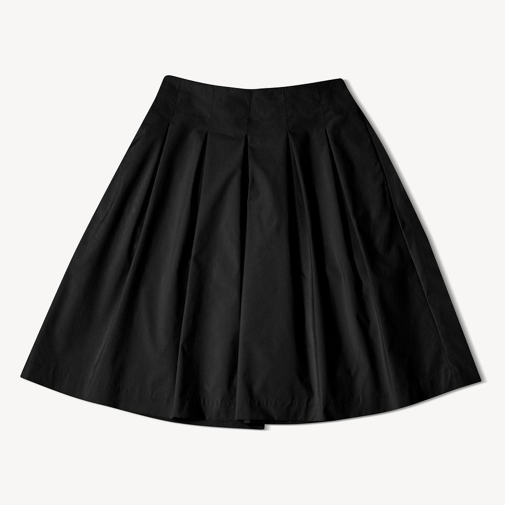 Black flared skirt, women's fashion isolated design