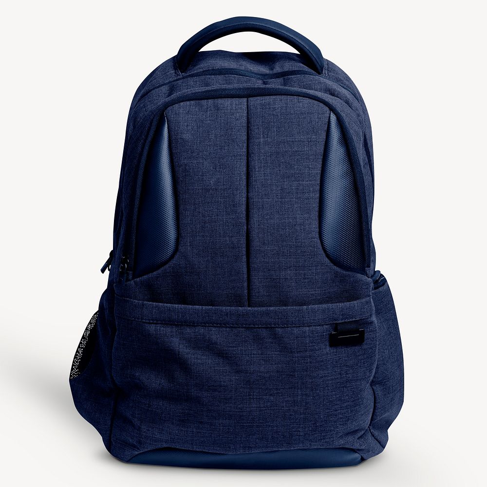 Blue backpack mockup, editable design psd