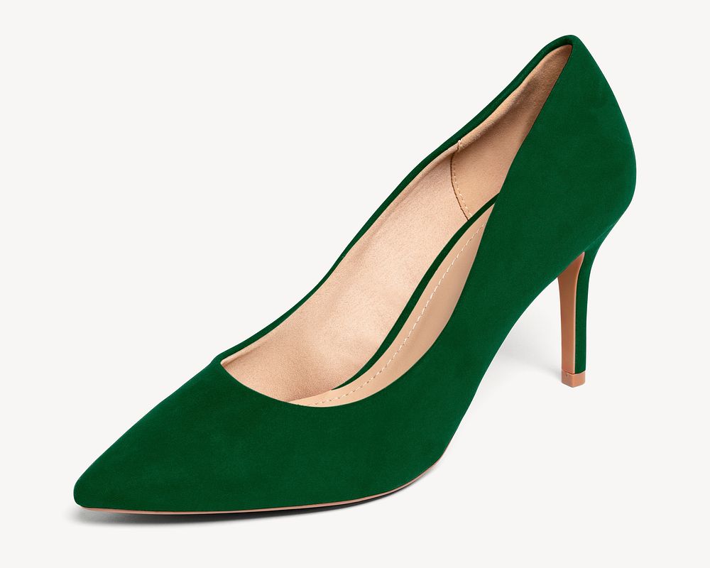 Green high heels  mockup, editable fashion psd