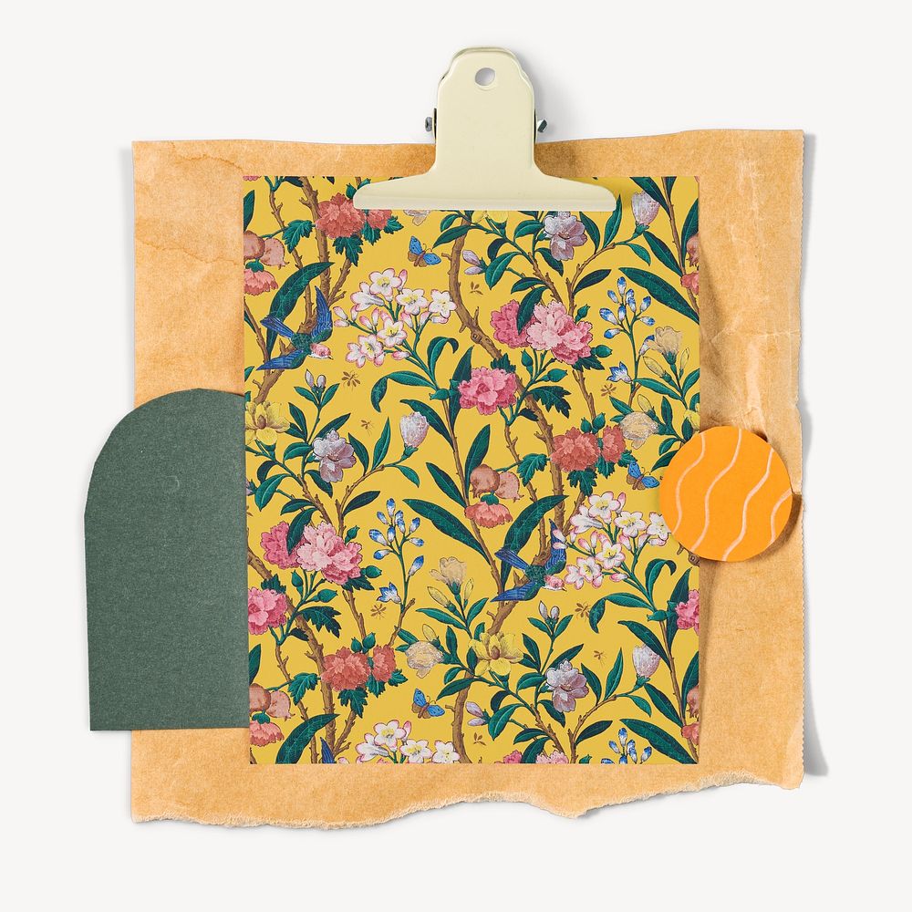 Aesthetic floral paper clipboard