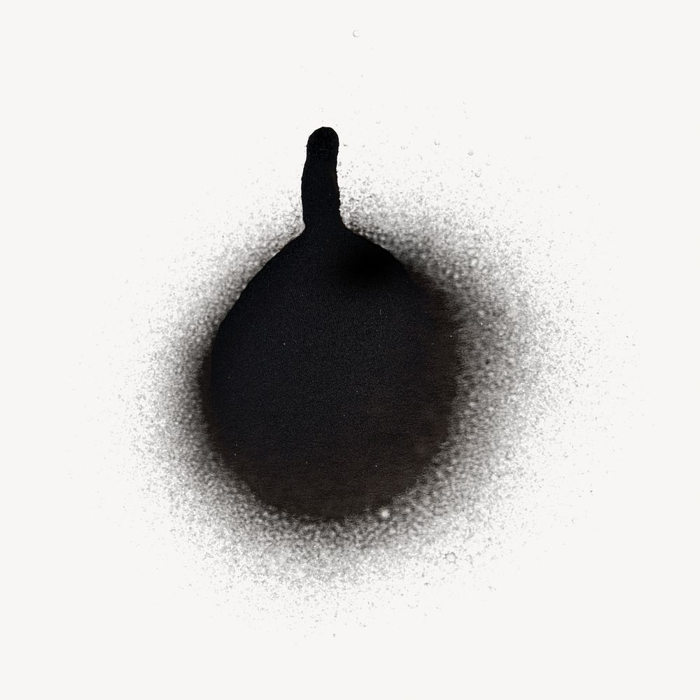 Black ink splatter collage element