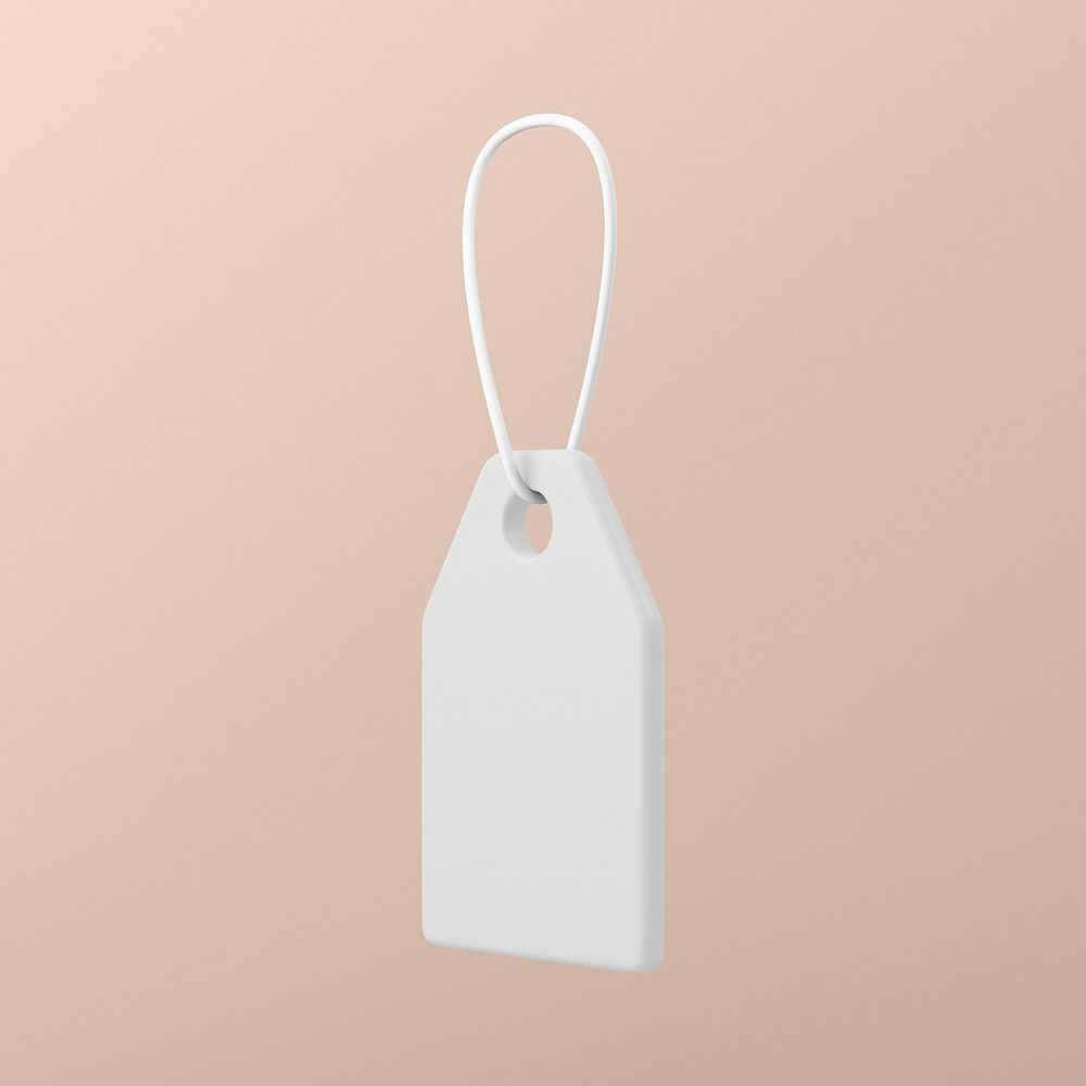 3D clothing tag mockup, product label illustration psd