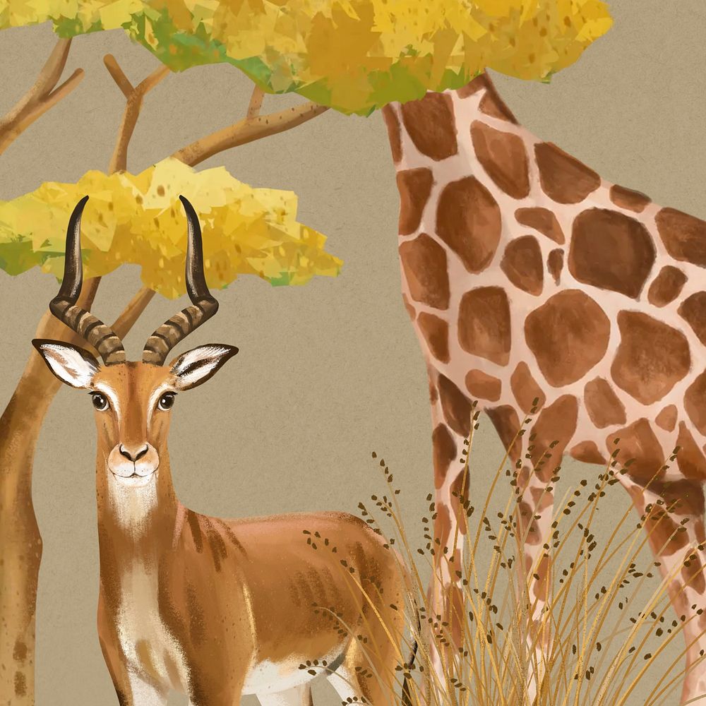 Safari animals background, drawing design