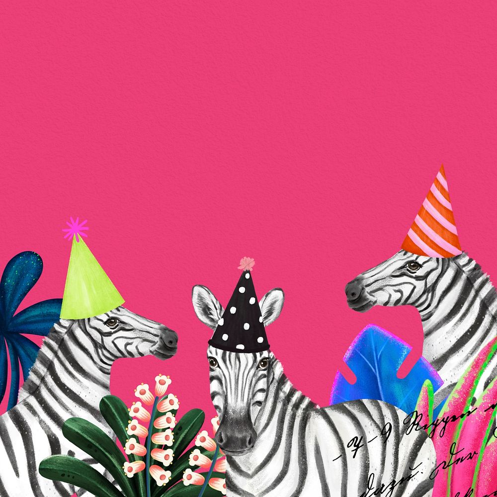 Cute zebra background, pink party design