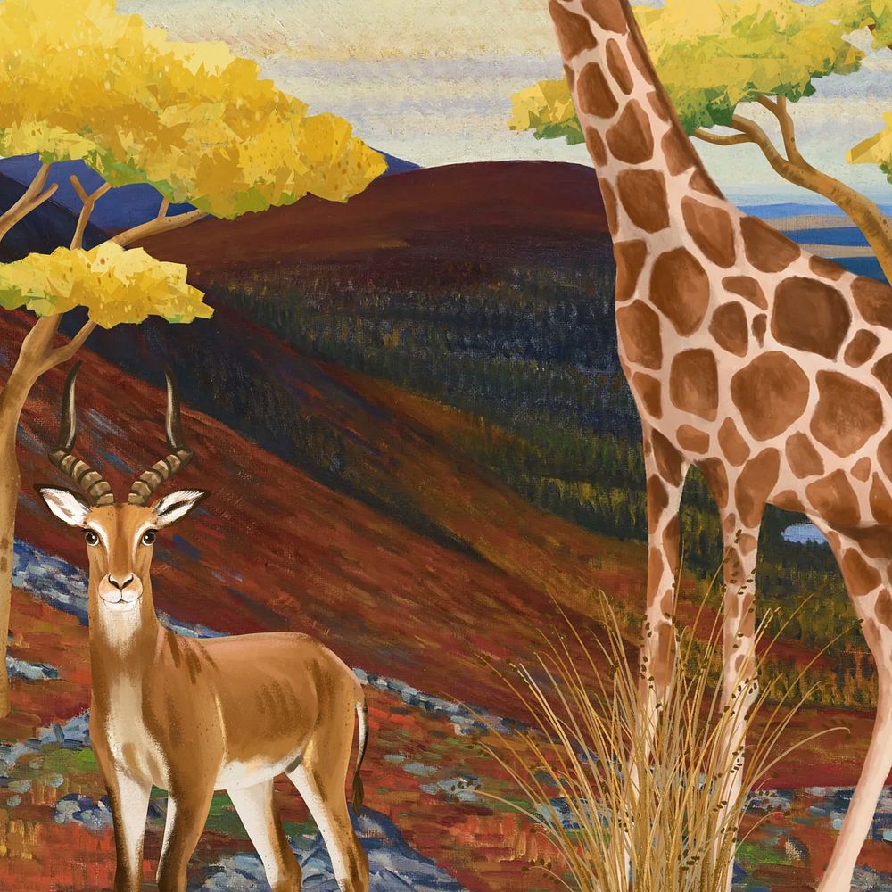 Safari animals background, drawing design