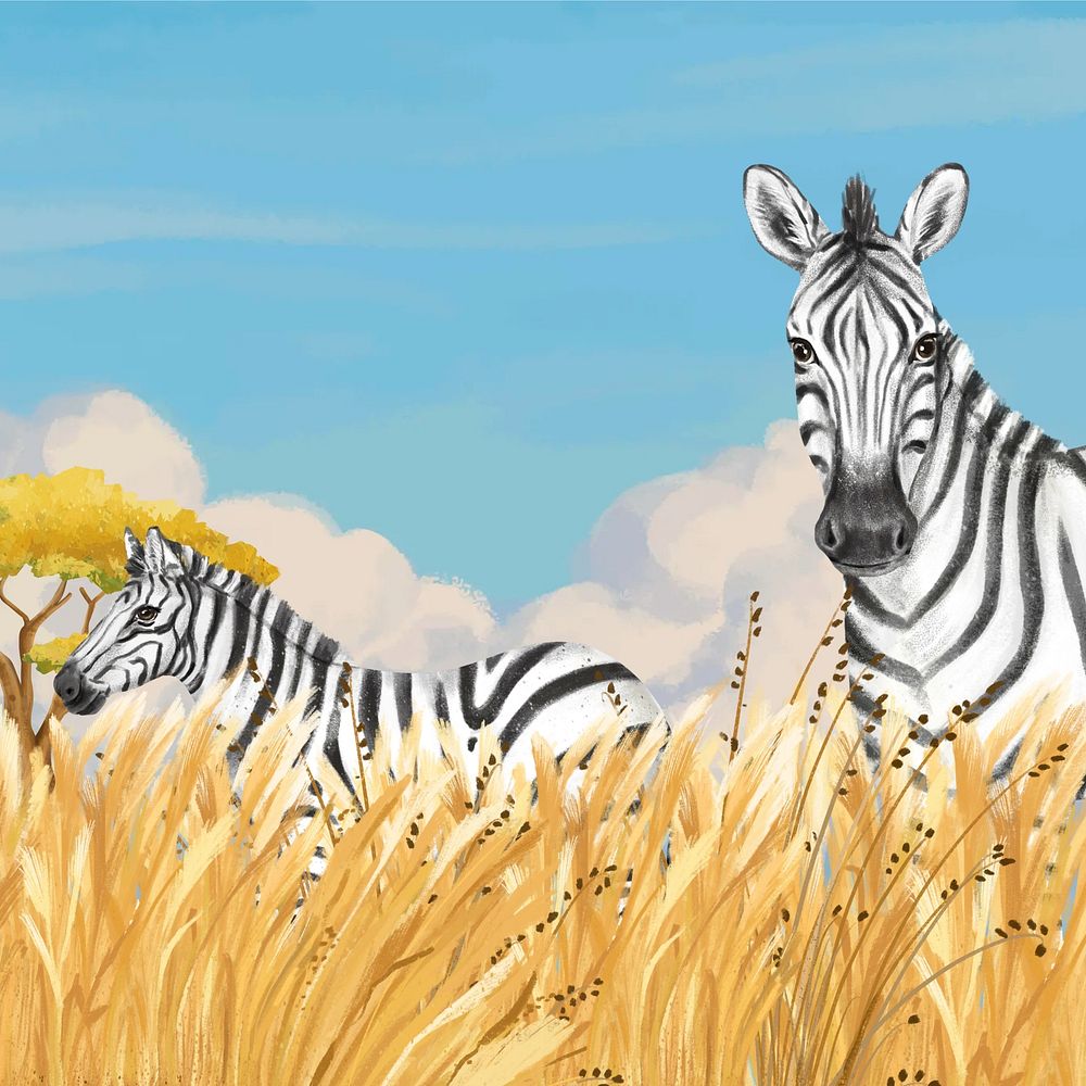 Cute zebra background, blue sky design