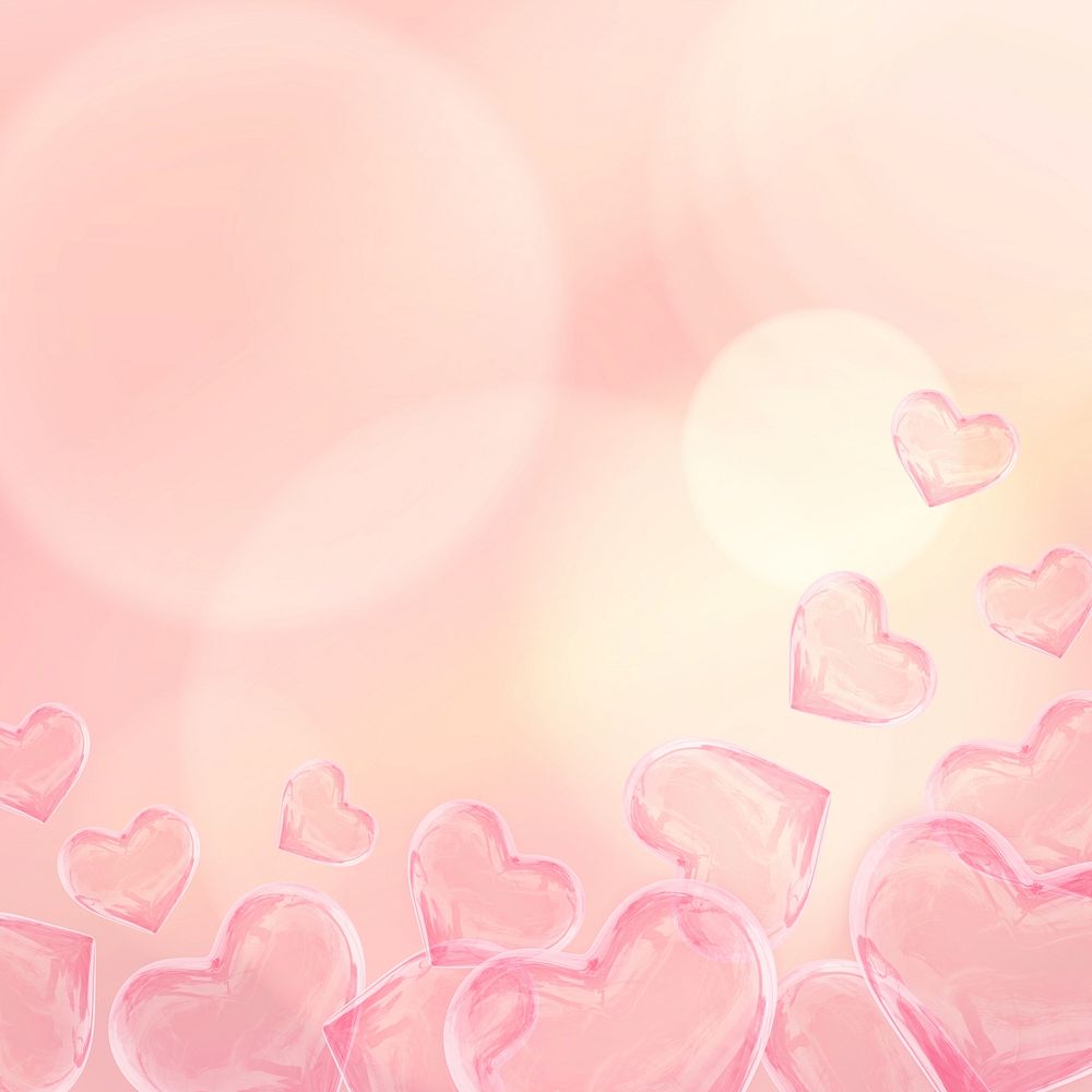 3D Valentine's Day background, pink heart graphics
