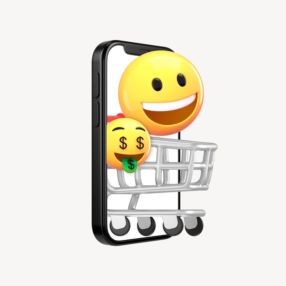 3D online shopping emoticon illustration